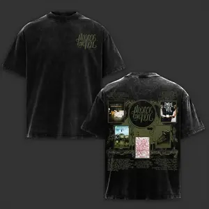 Pierce The Veil Band Acid Washed Hoodie & T-Shirt, Retro Vintage PTV Album Printed Heavy Cotton Tee Unisex Oversized Classic Post Hardcore Hoodie Tshirt, Alternative Streetwear Essential for Rock Lovers, gift for Metal Merch