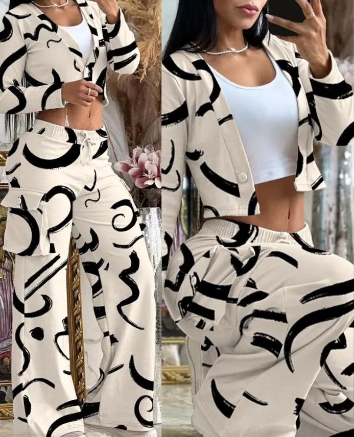 Camo Print Women’s Two-Piece Set – Sexy Casual Top & Pants – European American Streetwear – Bold Trendy 2025 TikTok Fashion