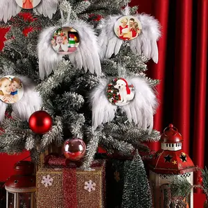 White Angel Wings Hanging Ornament-Customizable Decoration Christmas