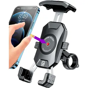 Phone Mount, [1s Lock] [One Hand Operation]  Phone Mount,  Alloy Mounting Base Handlebar Cellphone Holder for Bicycle  ATV Scooter Fit 4''-7'' Smartphones