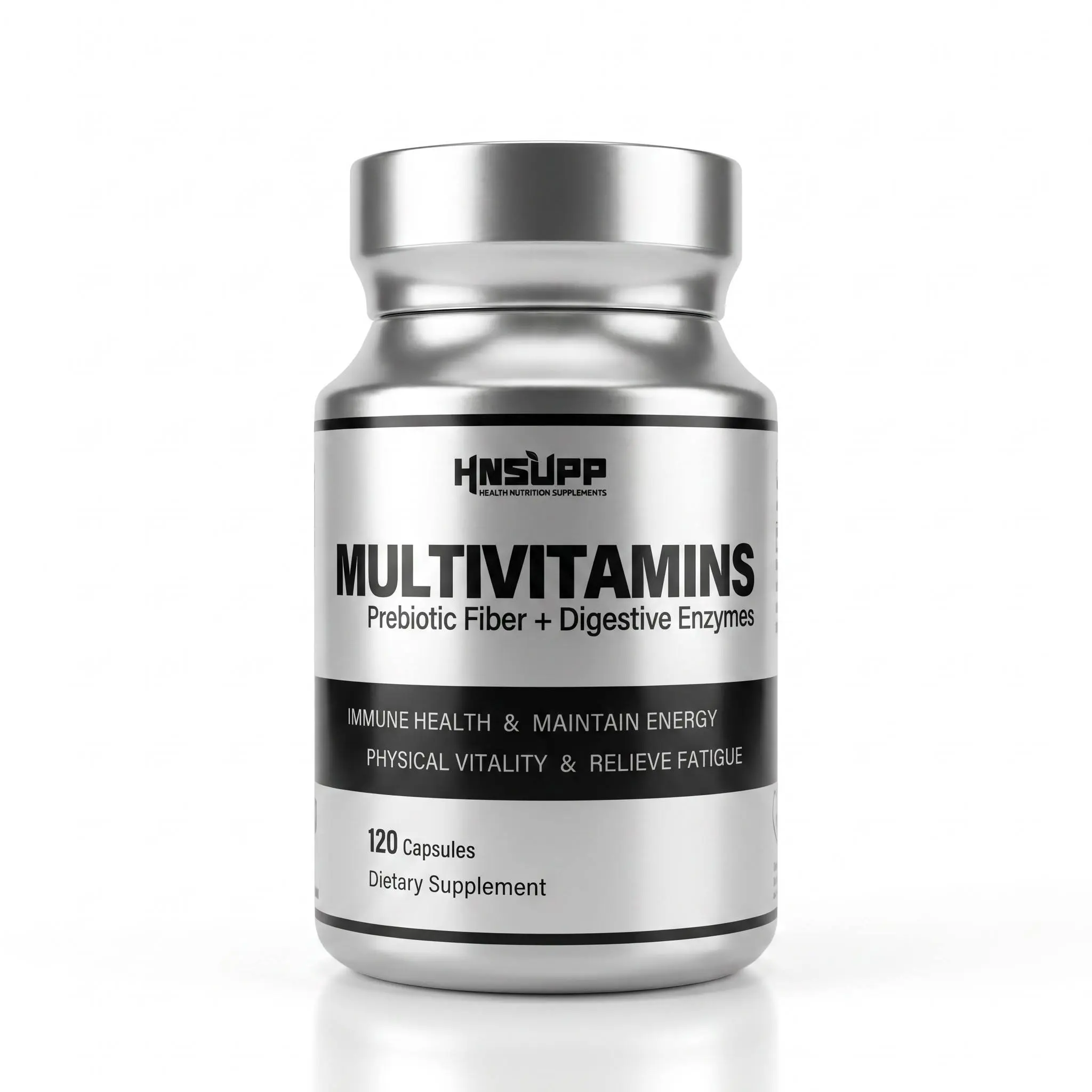 HNSUPP 20+ in 1 Multivitamin Complex Dietary Supplement Capsules - Prebiotics, Digestive Enzymes for Gut Health - 120 Vegetarian Tablets for Muscle, Heart, Brain Support - Relieve Fatigue, Boost Vitality