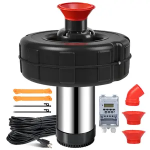 Outdoor Pond Fountain Aerator 1HP, Powerful 15000 GPH Floating Water Fountain for Lakes & Fish Ponds, Stainless Steel Pump with Timer