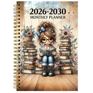 2026-2030 Monthly Planner Calendar, 5-Year Plan Book, Women Reading Lovers Cover Design, Annual Plan, Month Labels, 60 Months, 5.5x8.3 Inches