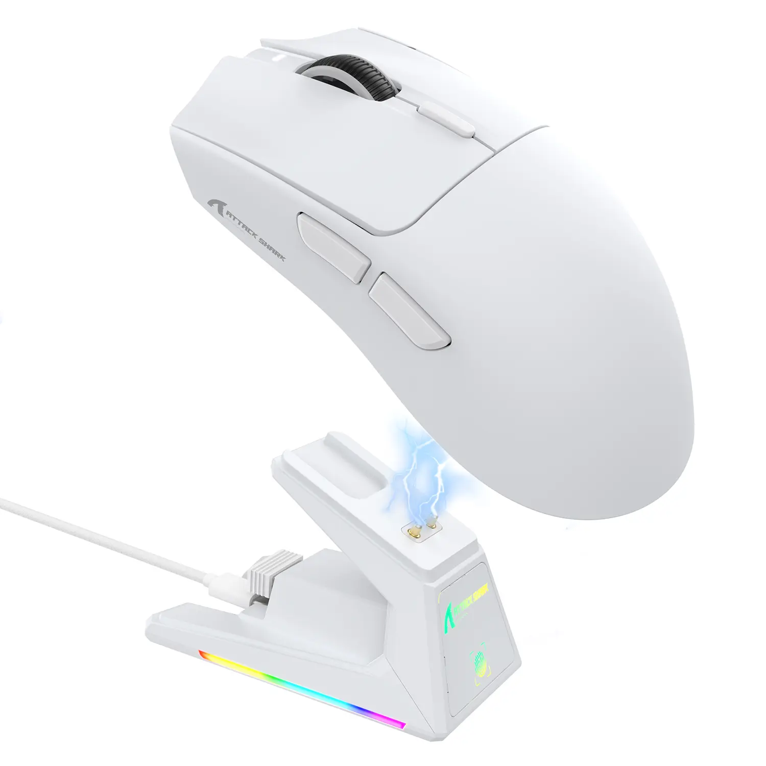 ATTACK SHARK X1 Wireless Gaming Mouse with RGB Charging Dock,PAW3395 PRO Sensor 40K DPI,1KHz Polling Rate 53g Superlight Tri-Mode Computer Mice