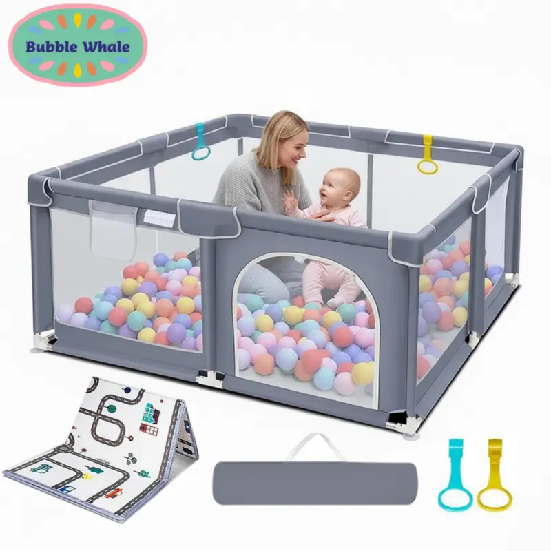 Baby Playpen, Indoor and Outdoor Playard, Play Pens for Kid Activity Center, Sturdy Safety Baby Fence with Breathable Mesh for Toddler