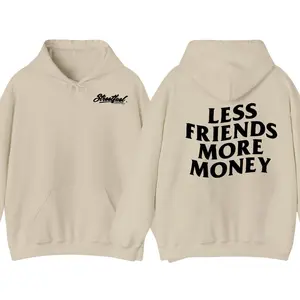 Less Friends More Money Hoodie, Full Color, For Men, For Women dandy hoodie