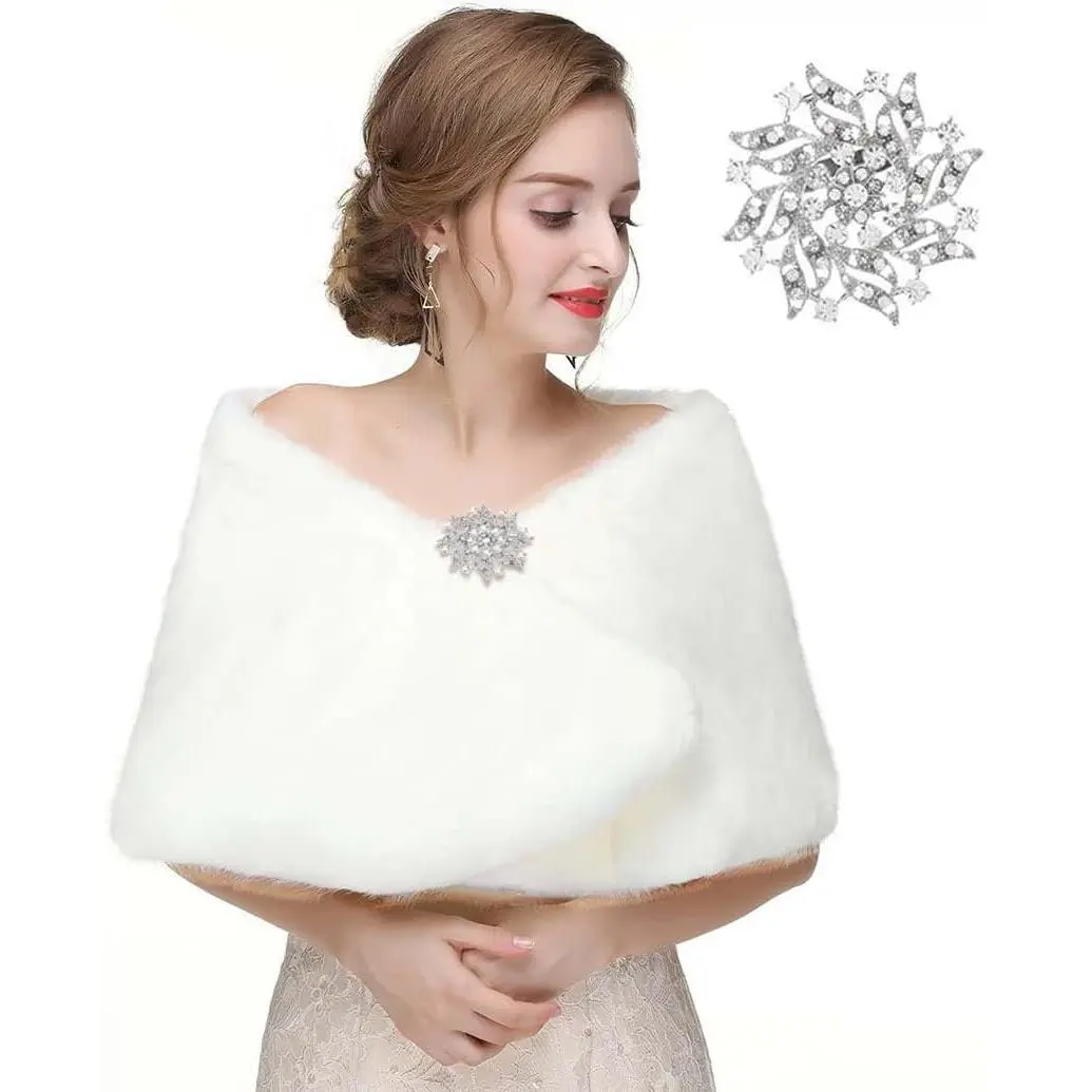 Women's 1920s Faux Shawl Bridal Wedding Wraps and Bolero Shrug Stole for Women