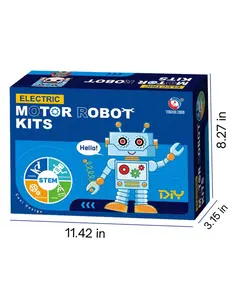 4-in-1 STEM Electric Motor Robot Kit for Kids, DIY Building Science Toys, Educational Robotics Kit with 4 Mini Robots, Engineering Learning Toy, Hands-On STEM Projects for Boys & Girls, Creative Building Set Ages 6-12
