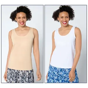 Denim & Co. Essentials So Soft Jersey 2-Pack Layering Tanks
