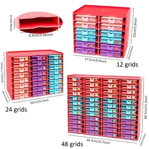 12/24/48 Slots Diamond Painting Storage Box with Butterfly Trays – Portable Drill Organizer Case for Diamond Art Accessories