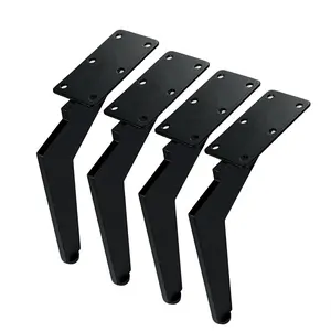 Metal furniture legs, furniture replacement legs 4-piece set, matte black wardrobe legs, heavy-duty short cabinet sofa legs, modern sofa legs, suitable for cube storage beds and nightstands