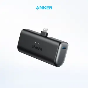 ANKER Nano Portable Charger for iPhone, with Built-in MFi Certified Lightning Connector, Power Bank 5,000mAh 12W, Compatible with iPhone 14/13/12 Series