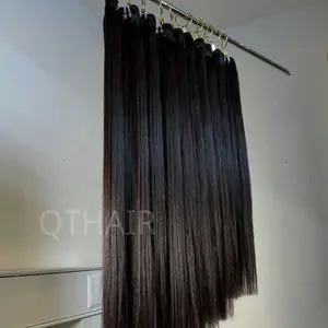 QTHAIR 16A Brazilian Silkly Straight Bundles Human Hair Natural Black 100% Unprocessed Virgin Hair 12-30 Inches Hair Extension for Black Women, Hair Weft, Straight Texture