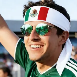Mexico Fan headscarf， 2026 Football match，Football season,   Flag Headband 35*2inch-,Multiple countries available， Spectator Cheer Prop Support - Sports Events, Festival Activities, Football Matches, and Daily Wear Sports Cheer Headwear