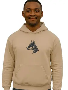 Embroidered “Doberman Pinscher” Hoodie or Crewneck Unisex · Classic Fit · Long Sleeve · Unisex Adult