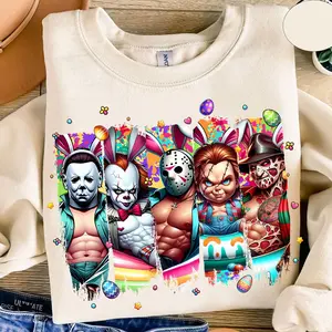 Prepare to Dye Killer Easter Chibi Shirt  Horror Bunny Tee  Spooky Creepy Easter Shirt  Funny Slasher Movie Tee  Retro Scary Easter Outfit