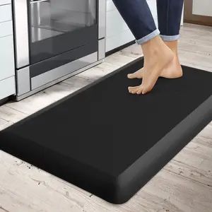 Memory Foam 2PCS Kitchen Rugs Cushioned Anti Fatigue Mats Non Slip Waterproof Set for Standing Desk Comfortable Kitchen Floor Mats