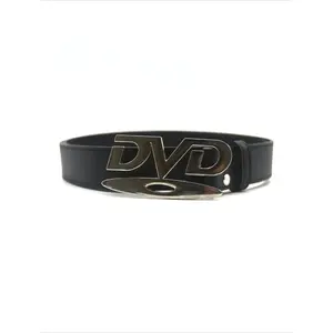Unisex Nostalgic Design DVD Buckle Belt Men Women Decoration Paired with Jeans Belt Versatile White Black Design Sense Belt Vintage Solid Buckle
