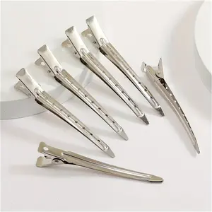12Pcs Duck Bill Hair Clips Metal Alligator Curl Clips Sectioning Clips With Holes For Hair Styling, Hair Coloring, Hair Clip Set