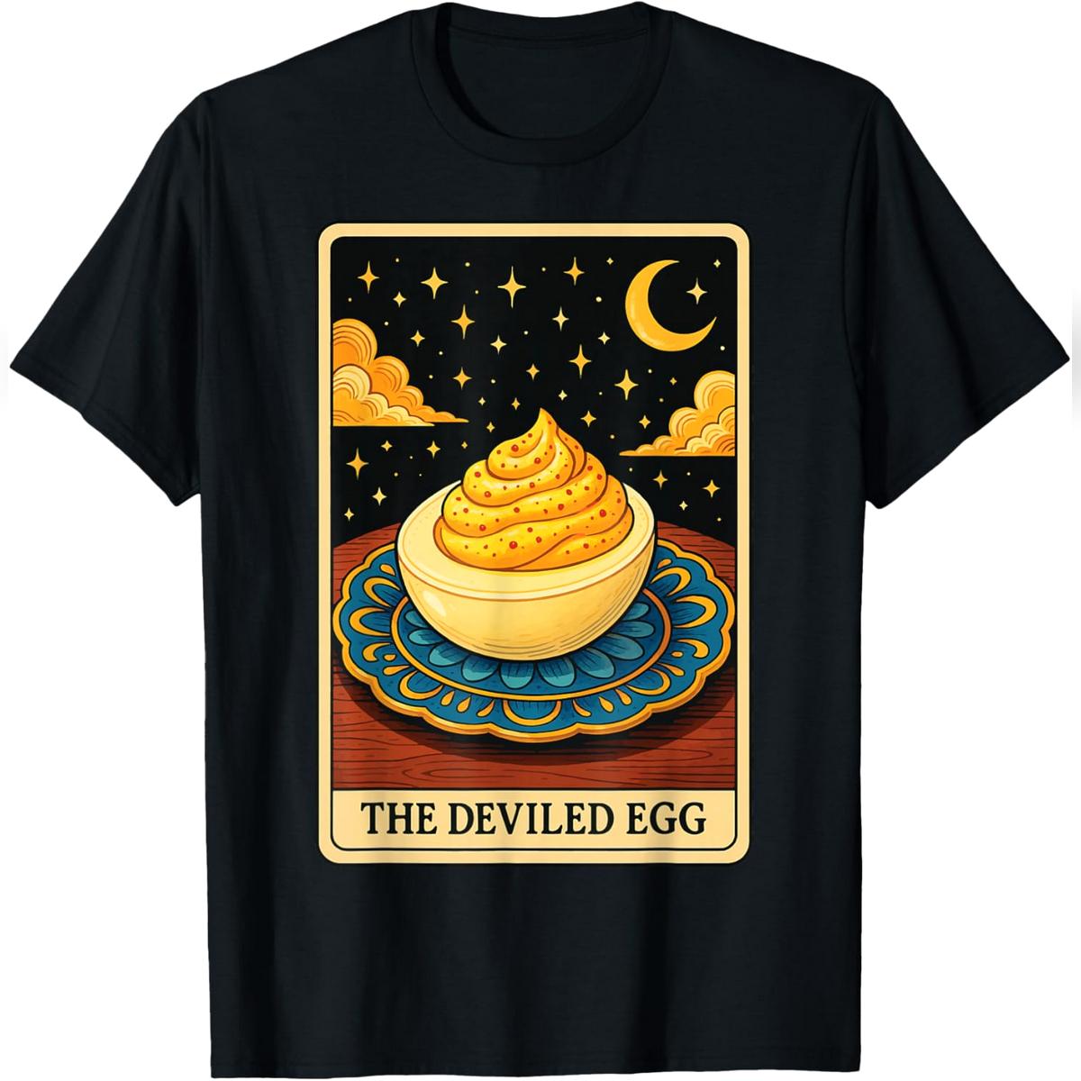 The Deviled Egg Tarot Card T-Shirt Relaxed Fit Cotton T-Shirt