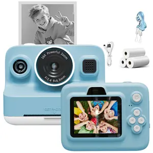 New Instant Print Camera, 1080P 2.4 Inch Screen Super Cute Instant Camera with 2 Rolls of Printing Paper and 32GB Card, Digital Camera Kids Gift for 3-12 Years Old, Perfect Holiday Gift, Birthday Gift for Girls/Boys
