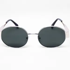 Ohon Aura Gray Unisex Retro Oval Lens Sunglasses