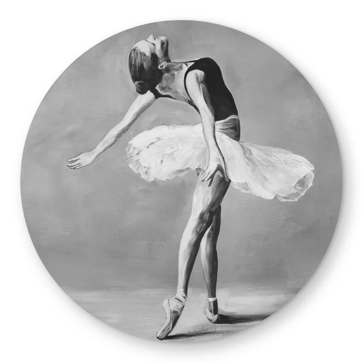 360 stand 5x5 ft Round Gray Classic Ballet Dancer Area Rug - Durable Decorative Mat, Home Decor Rugs, Artistic Look, Indoor/Outdoor Use, Printed Face, Easy Cleaning, Classical Dance, Art, 5' X 5'