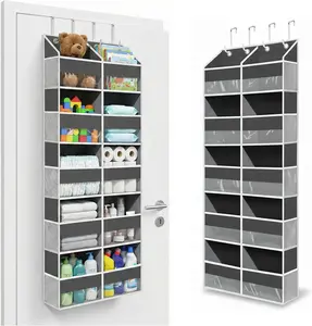 Heavy Duty Over the Door Organizer 6 Large Front 10 Side Pockets for Bedroom Bathroom Baby Nursery Storage