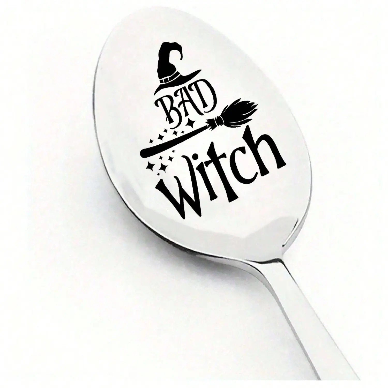 Witch Brewing Engraved Stainless Steel Spoon, Perfect for Coffee & Desserts, Ideal Birthday, Halloween Gift, Unique Party Favor