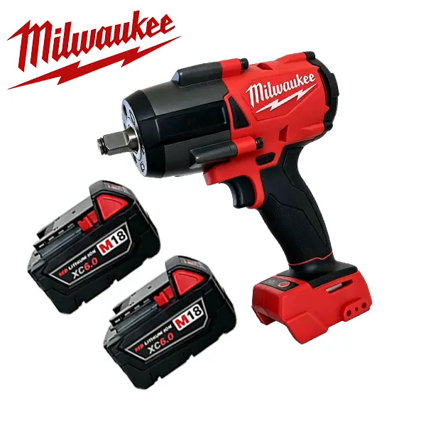 Milwaukee 1/2 in 1000N Brushless Cordless High Torque Impact Wrench Tool Set, Heavy-Duty Dual-Purpose Garage Repair Power Tool for Tire Changes & Heavy Fasteners with Rechargeable Lithium-Ion Battery Pack, Tools electric equipment maintenance kit