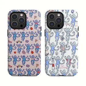 One beach resort style, nautical elements, and monkey pattern dual-layer protective case. Durable 2-in-1 case, compatible with iPhone 17/16/15/14/13/12/11 Pro Max/Plus/Pro, and Samung Galaxy S25/S24/S23 Ultra series. Simple and stylish phone case.