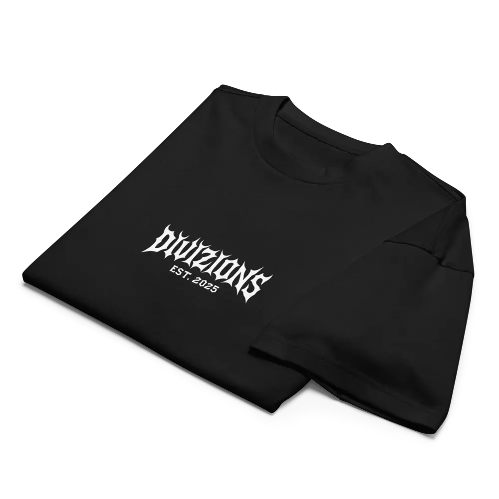 Divizions Oversized Tee - Fitted Crew Neck Short Sleeve Summer Top with Print & Embroidery for Streetwear & Menswear