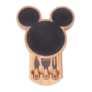 Picnic Time Mickey Mouse Slate Cheese Board w Cheese Knife Set