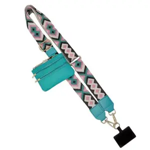 Adjustable Crossbody Phone Lanyard with Zippered Pouch - Clip and Go Strap for Phone and Wallet, Hands-Free Multifuctional Cell Phone Strap for Women/Men, Perfect for Travel, Running, Shopping