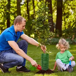 5/10 pieces of large green plastic tree protector - durable, heightened and widened bark protector, ventilated design to promote healthy tree growth, ideal for young tree protection, plant protection equipment