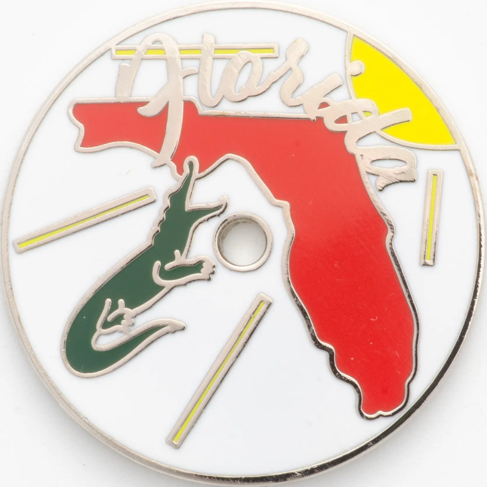Florida RIAN Travel Collectible for Keychains Magnets Backpacks - United States Sunshine State Alligator Design