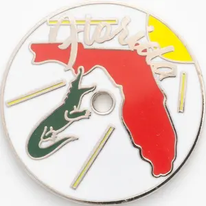 Florida RIAN Travel Collectible for Keychains Magnets Backpacks - United States Sunshine State Alligator Design