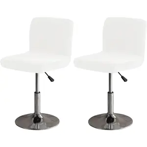 Bar Stool Cover Square Swivel Bar Chair Seat  Bar Stool Protector Cover for Counter Height Medium Low  Chairs (2 Pack) (White)