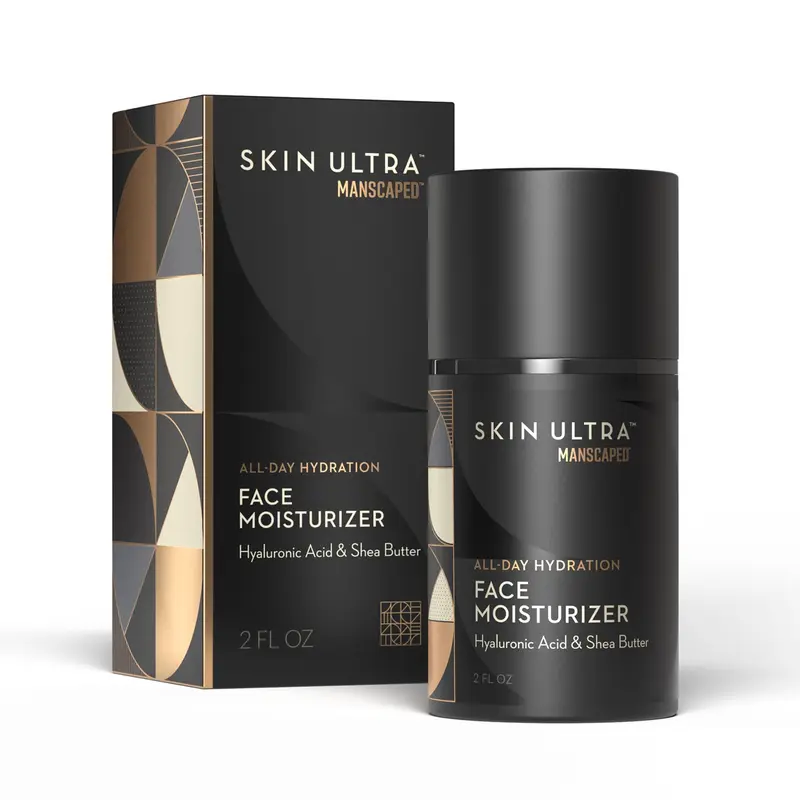 MANSCAPED® Skin Ultra™ Face Moisturizer - Men's Daily Hydrating Skincare Lotion Infused with Hyaluronic Acid, Vitamin E & Shea Butter, Non-Greasy, Fast Absorbing