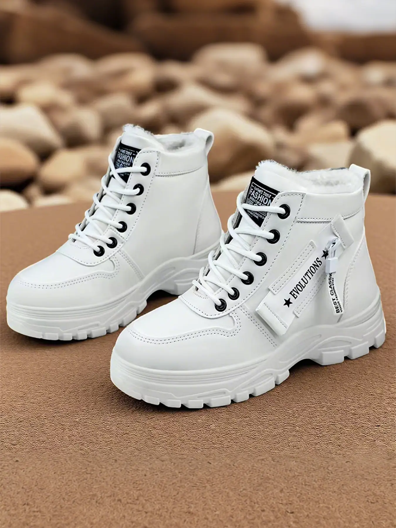 Women's Mid-Calf Snow Boots | Water-Resistant & Plush Lined | Fashion Lace-Up Winter Boots Rubber Casual Boots