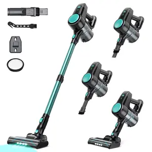 AUKACI N3T Cordless Stick Vacuum Cleaner - 40 Min Runtime, 2000mAh Battery, 5-Stage HEPA Filter, Anti-Tangle Brush with LED Light, Lightweight Powerful, Self-Cleaning for Outdoor Use
