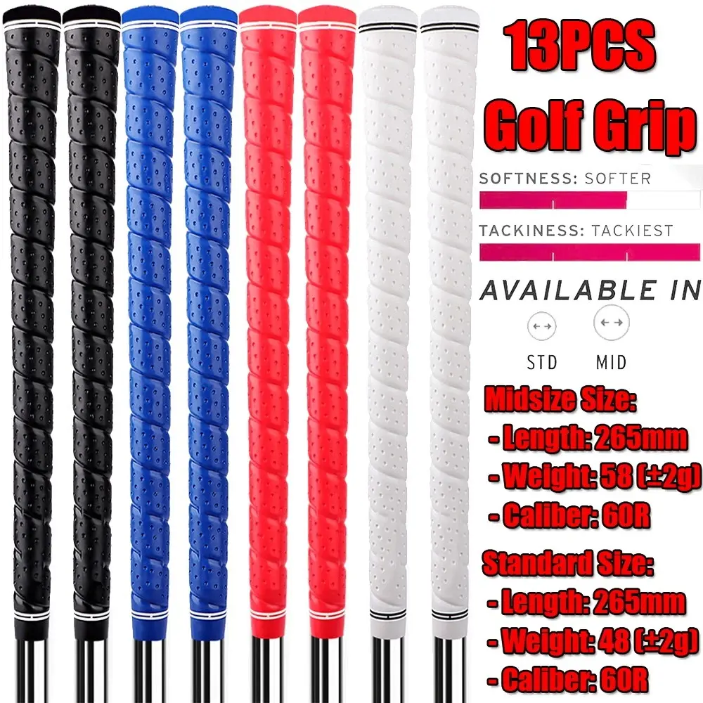 13PCS Golf Grips Tour Wrap Golf Club Grip Rubber Anti-Slip Standard Midsize Grip 13PCS Golf Grips Tour Wrap Golf Club Grip Rubber Anti-Slip Standard Midsize Grip