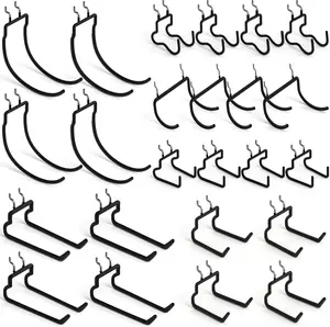 24 Pack Heavy Duty Pegboard Hooks, 1/4" Pegboard Drill Holder Tool Utility Hooks, Peg Board Tool Hangers Accessories for Hanging Power Tools, Drill, Hammer, Workbench, Garage