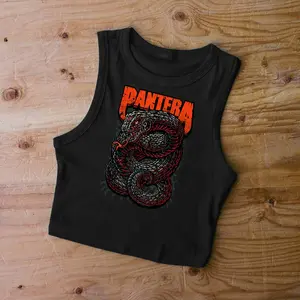 Pantera Heavy metal art Top, Pantera Band Crop Top, Heavy metal Tank Top, gothic clothing, goth aesthetic clothing, emo clothes for women