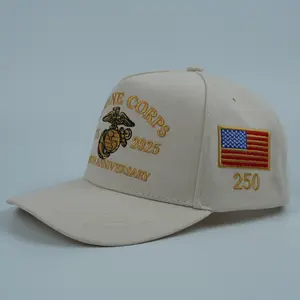 Marine Corps 250th Anniversary Men's Baseball Cap, Vintage Washed Hat, Retired Marine Veteran Hat, Commemorative Edition, Snapback Hat