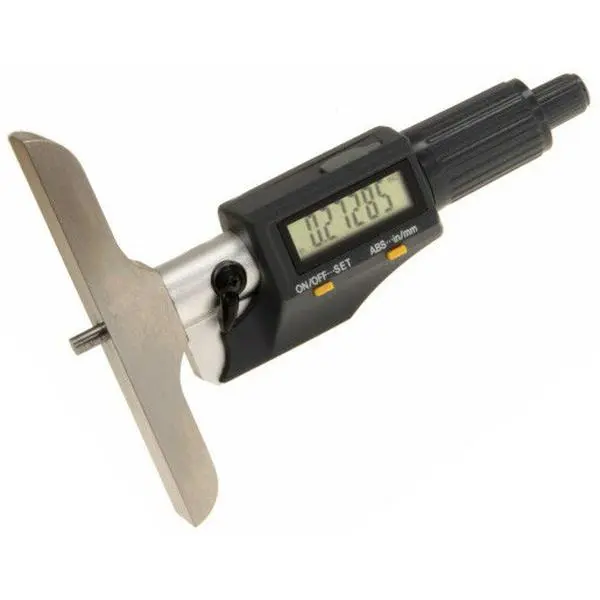 iGaging IP54 Rated Digital Display Depth Micrometer, 0-150mm (0-6in) Hand Measuring Tool for Precision Depth Measurement Tasks, Includes Batteries (Inches/mm Compatibility)