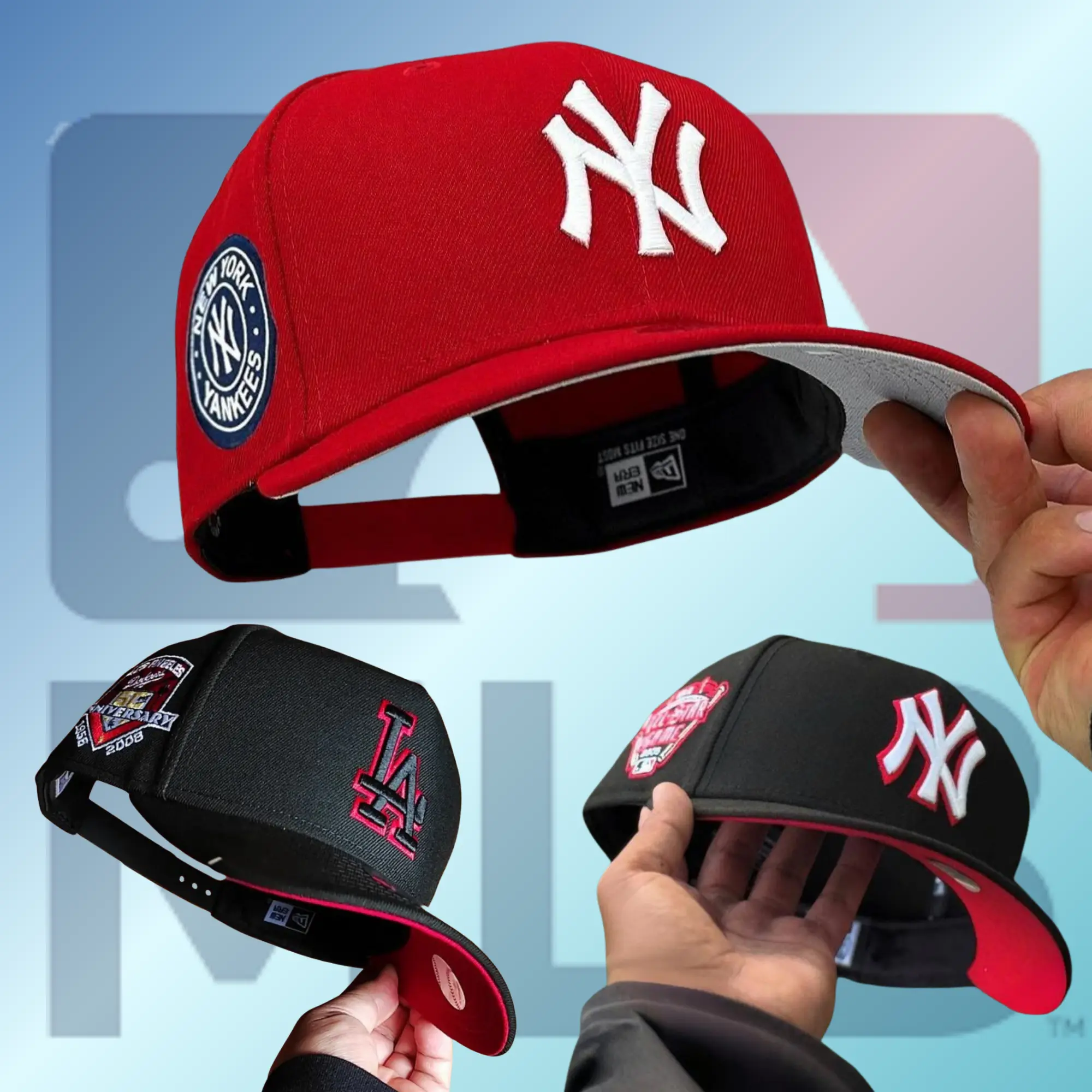 New Era MLB NY Yankees & LA Dodgers 9FORTY Adjustable Baseball Snapback Hat for Men Women, Classic Team Logo Embroidery, Streetwear Fashion Essential, Vintage Baseball Brim Collection, Trending USA TikTok Cap 2026