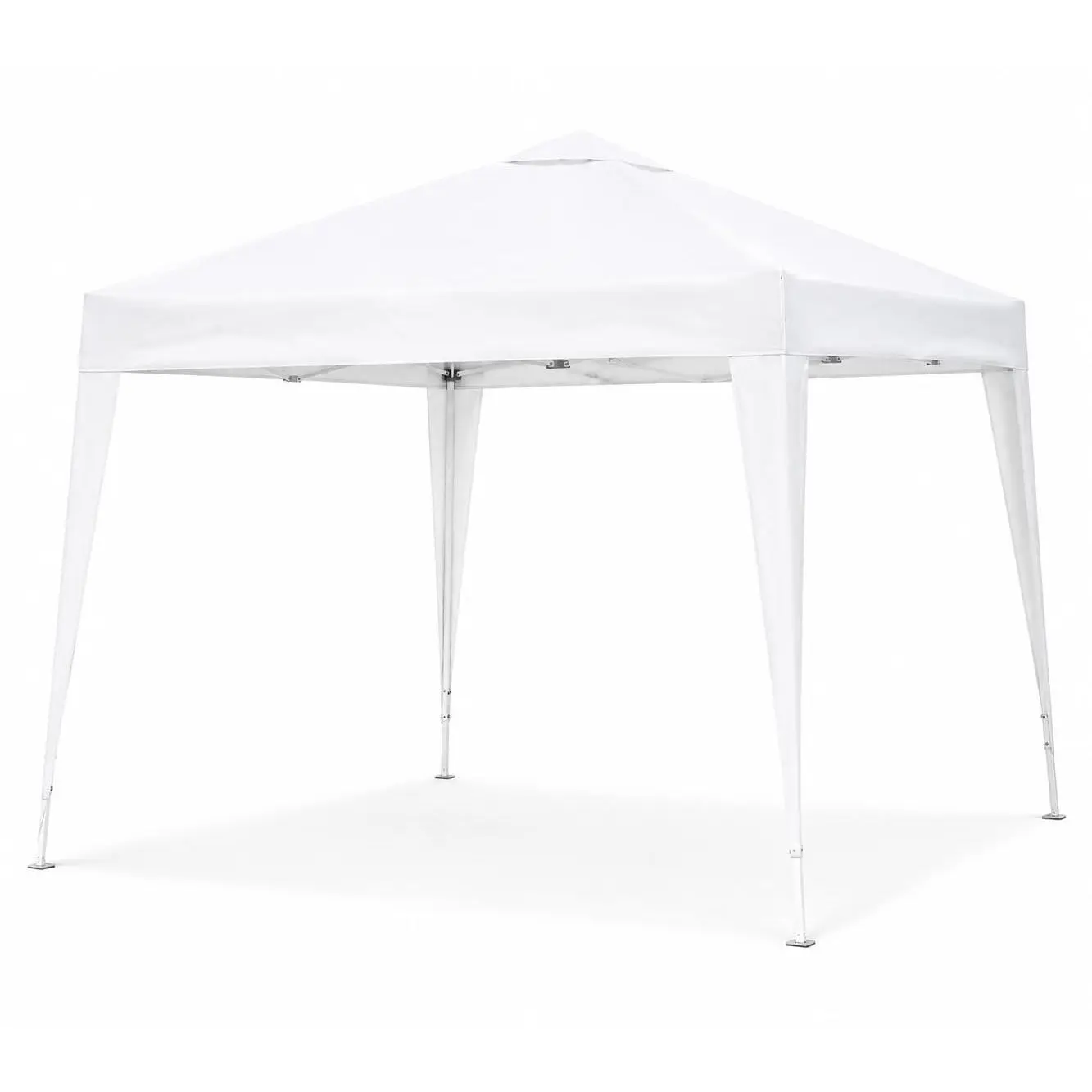 GARVEE 10x10 ft Square Top Pop Up Canopy Tent with Slant Legs, Instant Setup Waterproof UV Protection Gazebo, Portable Sun Shade with Multiple Seats for Backyard, Camping, White