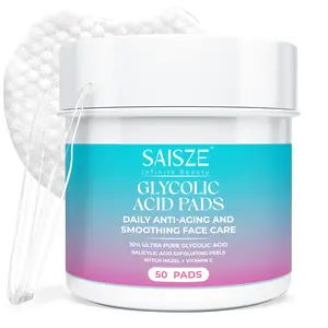 Saisze Glycolic Acid 10% Facial Exfoliating Peel Pads - Brighten & Renew Radiant Skin, 50 Pads, US - Skincare