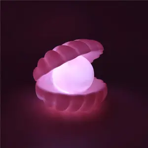 Shell Pearl Night Light Bedside Night Lamp Bedroom Light Clamshell Mist Night Lights Streamer Mermaid Fairy Shell Lamp